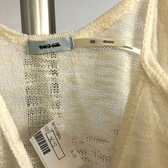 NWT UO Kimchi Blue  Cream Flowy Semi-Sheer Summer Knit Tank Top Sz XS - Picture 4 of 6